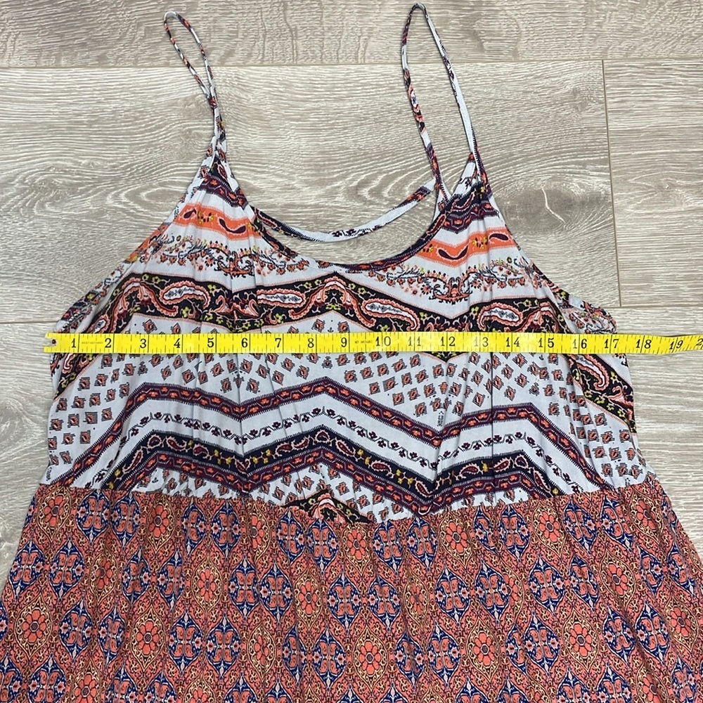Mossimo Supply Co Boho Spaghetti Strap Paisley Floral Crochet Trim Dress XL - Picture 9 of 16